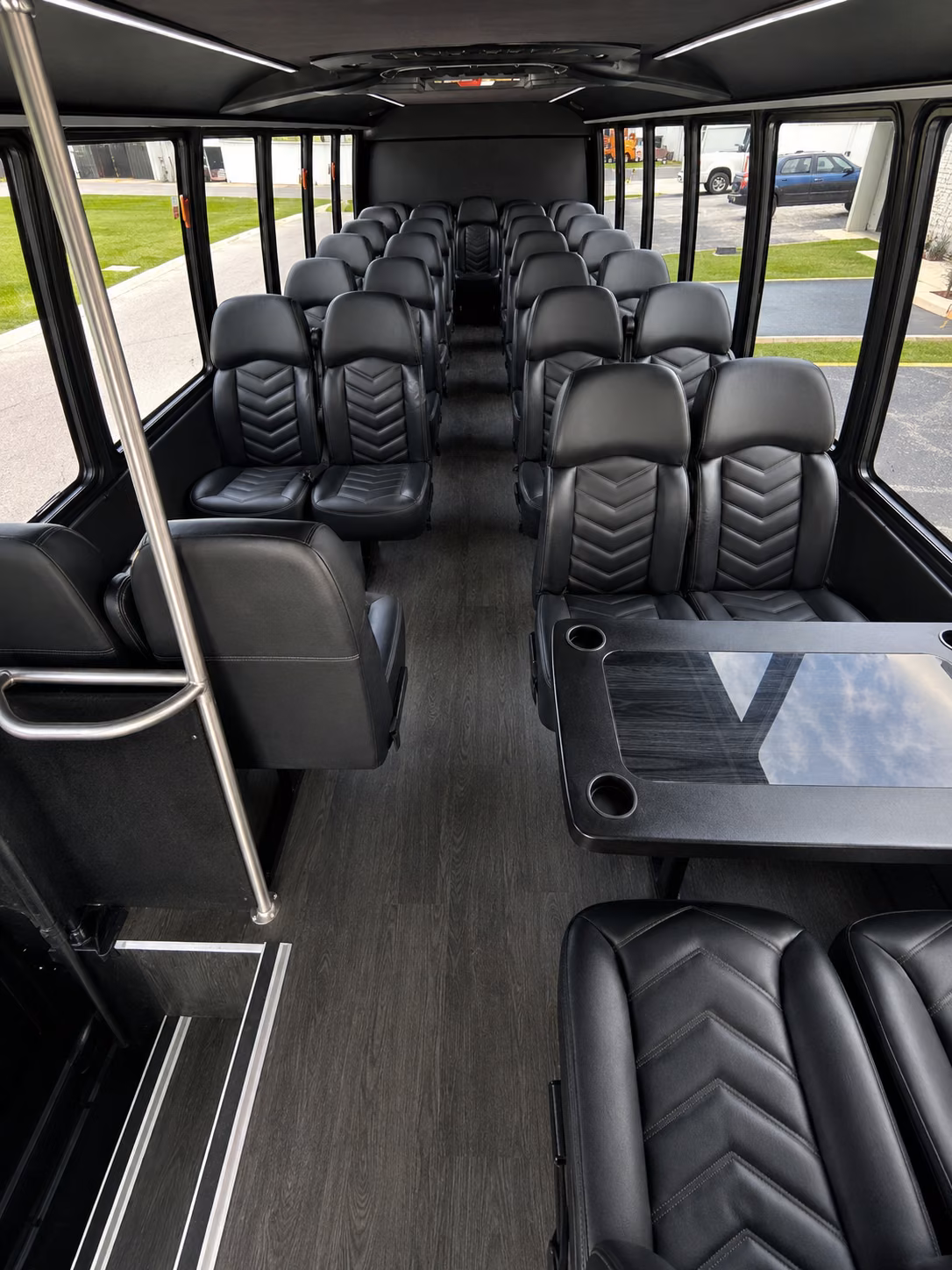 queens 18 passenger minibus inside