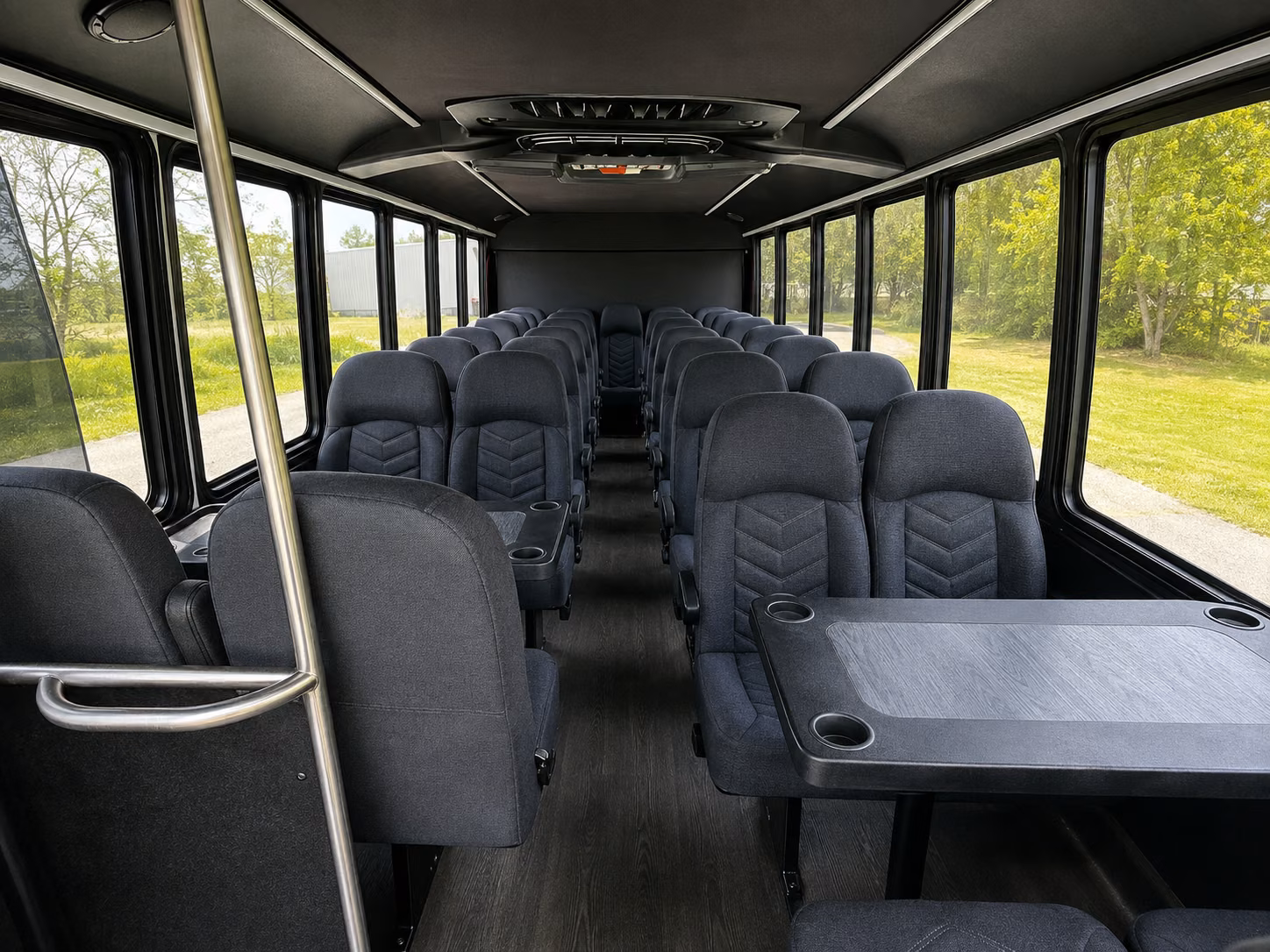 queens 20 passenger minibus inside