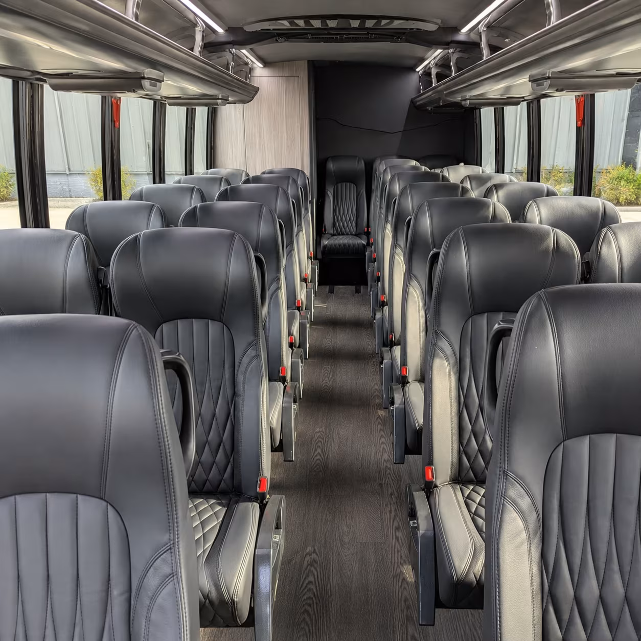 queens 28 passenger minibus inside