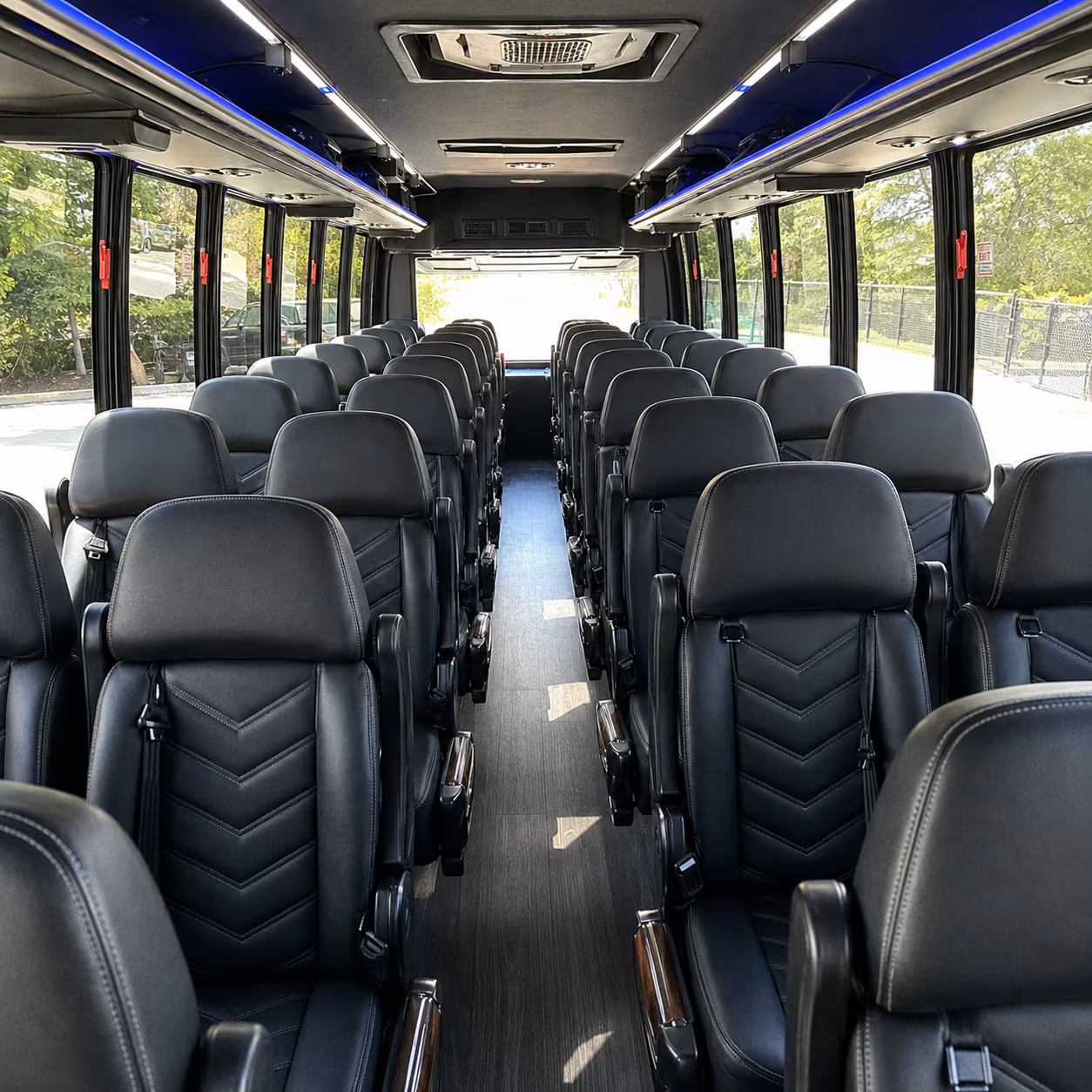 queens 30 passenger minibus inside