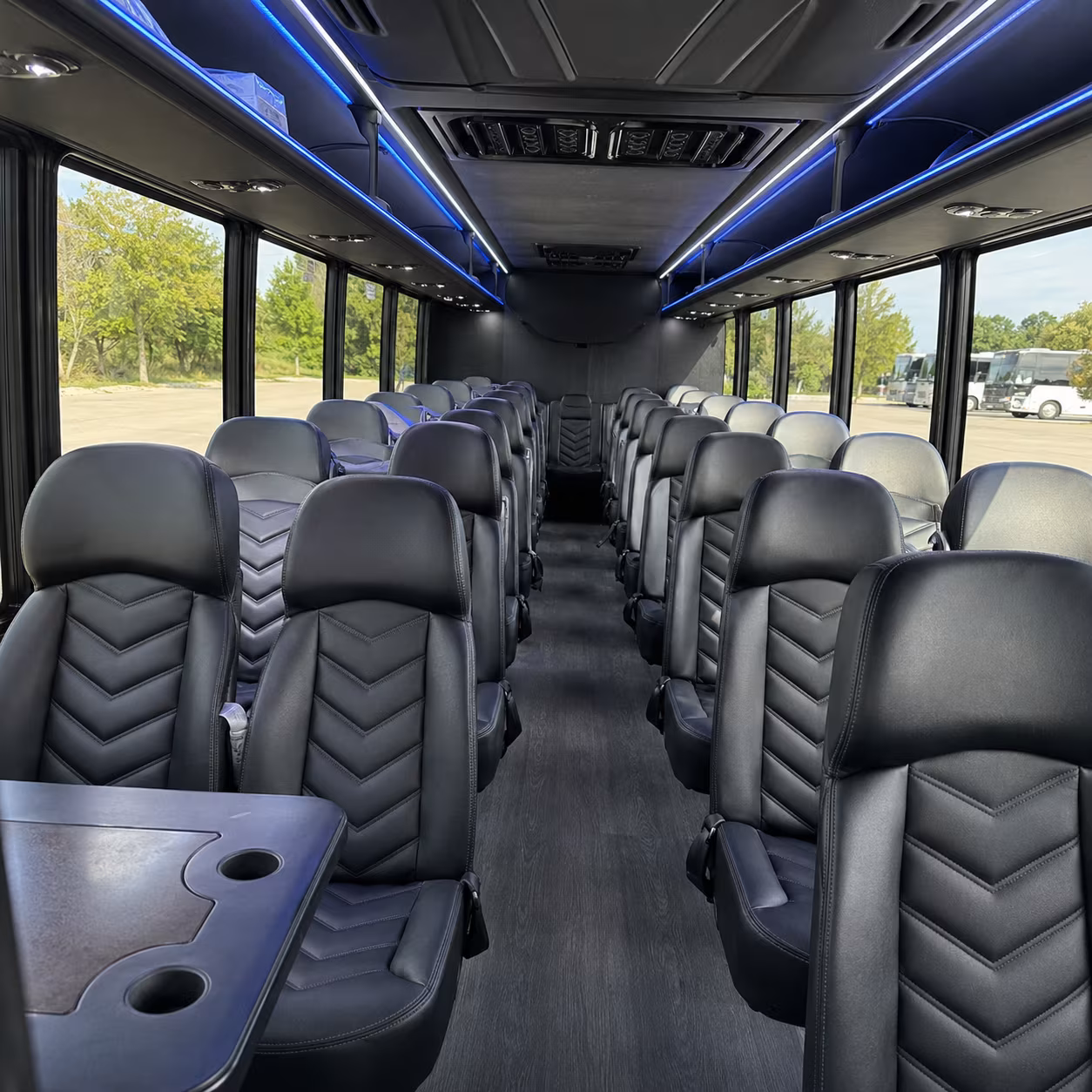 queens 35 passenger minibus interior