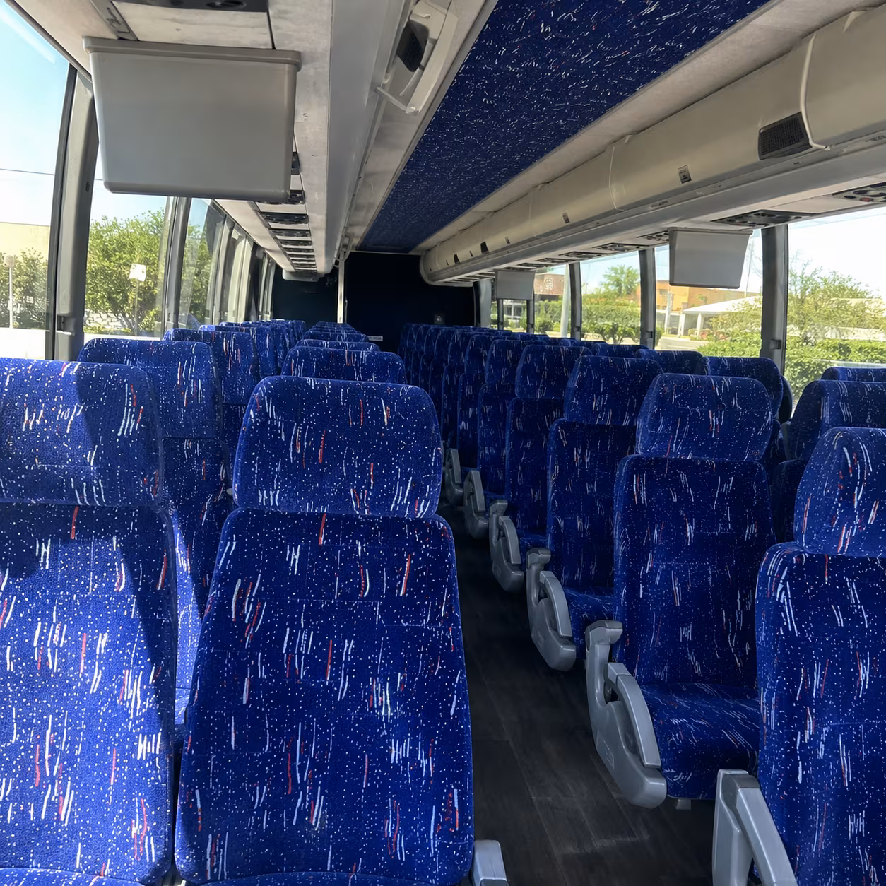 queens 56 passenger charter bus interior