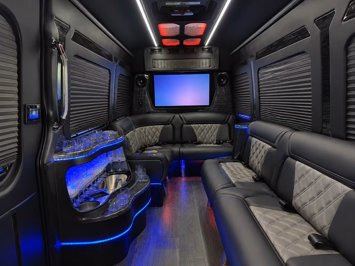 queens sprinter limousine inside