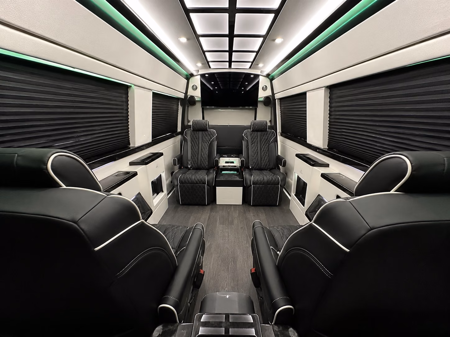 queens sprinter van with driver interior
